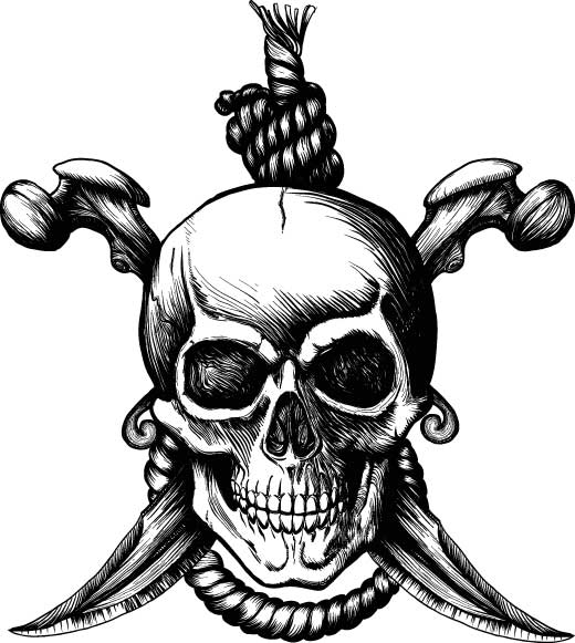 Hang The Skull T-shirt (White) - Click Image to Close