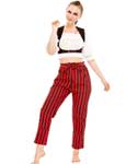 Abigail Self-Tie Frill-Waist Striped Pants