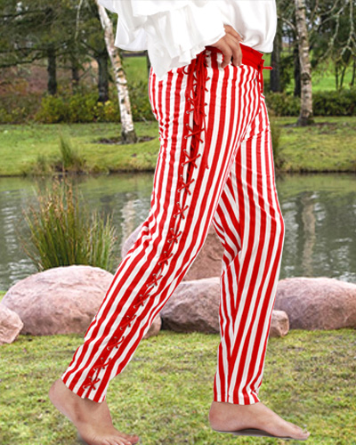 Sidestring Striped Pants - Click Image to Close