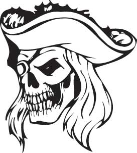Pirate Captain T-shirt (white) - Click Image to Close