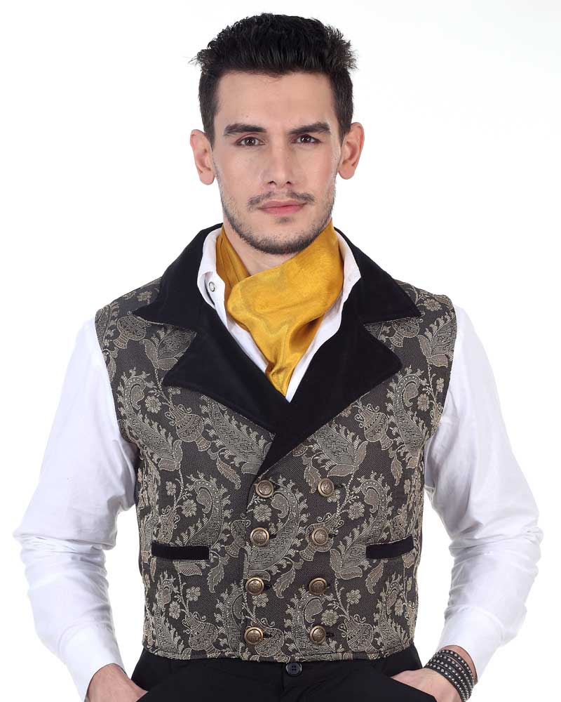 Brocade Double Breasted Waistcoat - Click Image to Close