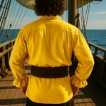 Captain Charles Vane Pirate Shirt Gold with Deep Hood for Reenactment