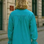 Roberto Cofresi Pirate Shirt Teal with Deep Hood for Reenactment