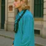 Roberto Cofresi Pirate Shirt Teal with Deep Hood for Reenactment