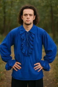 Captain Charles Vane Pirate Shirt Royal Blue
