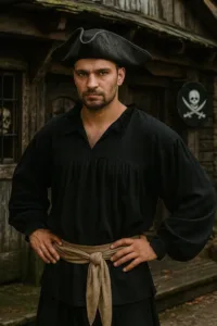 Early Renaissance Pirate Shirt Black