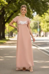 Daphne Bridgerton Net Dress Peach