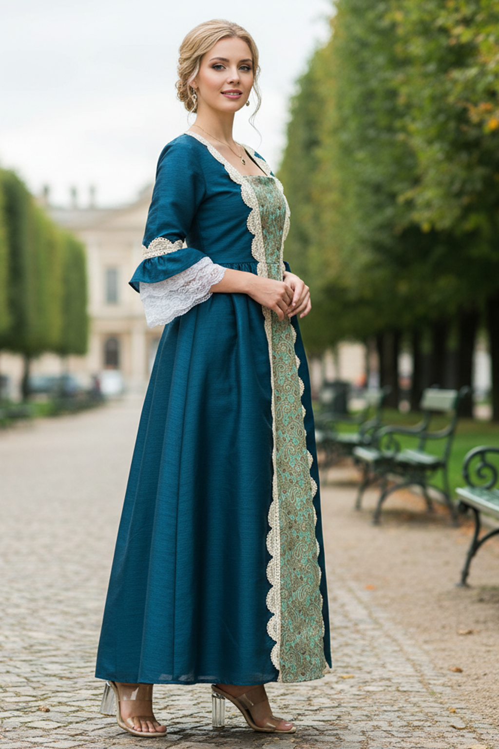 Queen Charlotte Dress Teal Hover