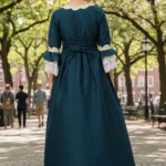 Queen Charlotte Dress Teal with Deep Hood for Reenactment