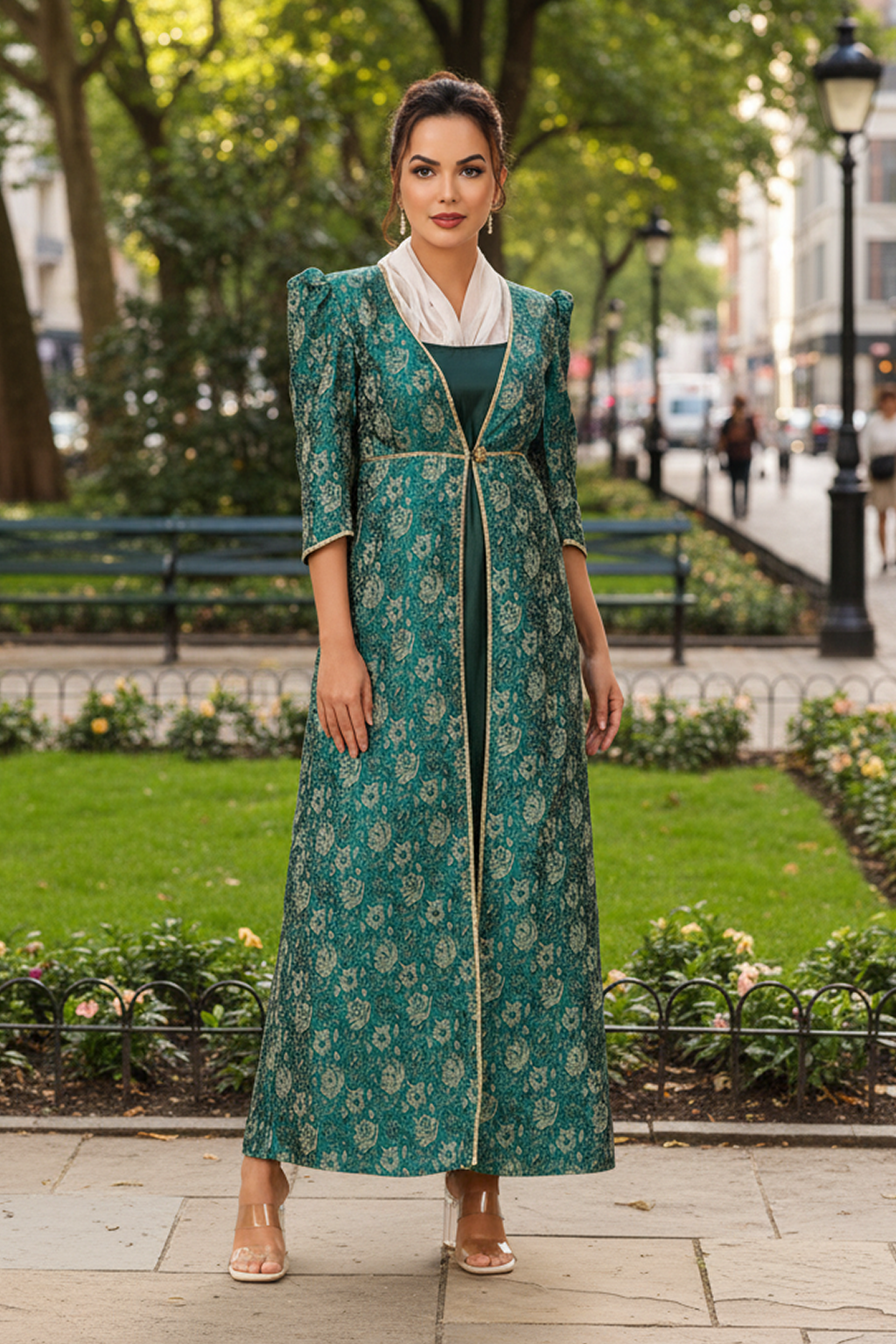 dark green spring dress Dark Green Organic II One Shoulder Kaftan Dress M/L