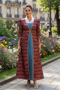 Lady Mary Dress with Net Collar Purple (51)