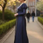 Penelope Featherington Dress Royal Blue (98) with Deep Hood for Reenactment