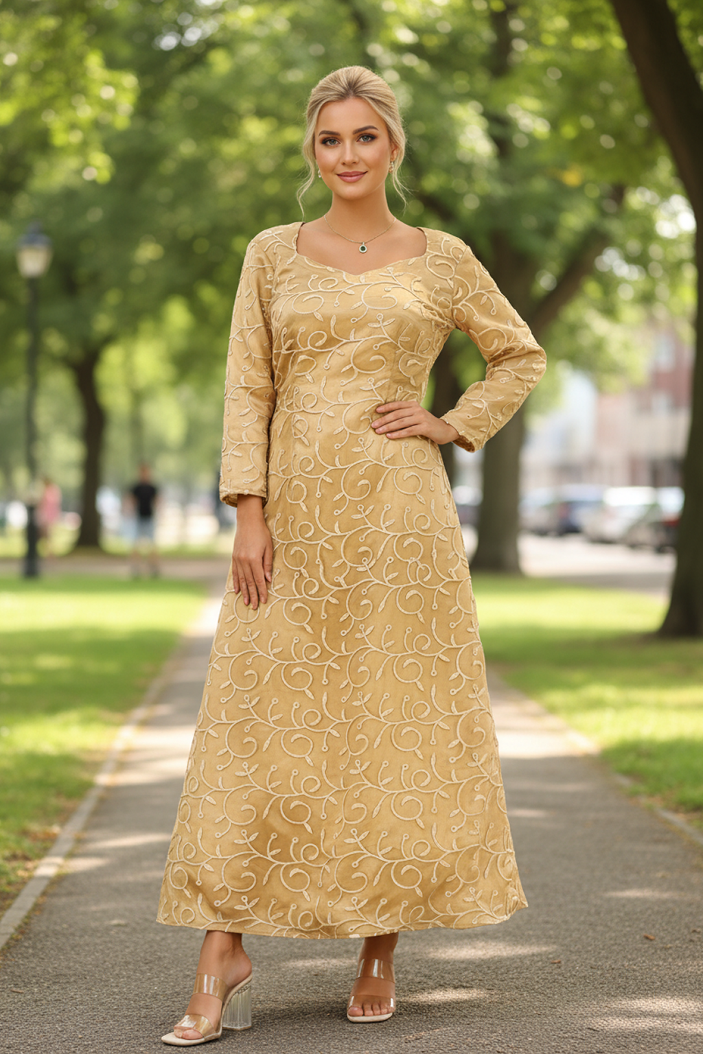 The Featherington Golden Gown Dull Gold | TudorDressing