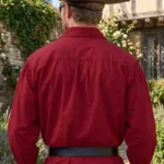 Captain Charles Vane Pirate Shirt (in cotton) Maroon with Deep Hood for Reenactment
