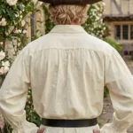 Captain Charles Vane Pirate Shirt (in cotton) Off White with Deep Hood for Reenactment