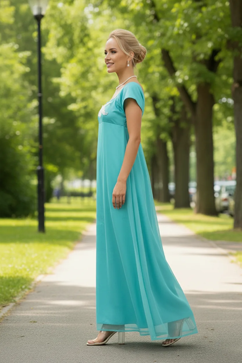 Daphne Bridgerton Net Dress Aqua Blue | TudorDressing Daphne Bridgerton Net Dress Aqua Blue | TudorDressing
