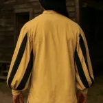 Gold Black Medieval Pirate Shirt with Deep Hood for Reenactment