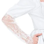 Women’s Wisteria Wonder Dress White with Deep Hood for Reenactment
