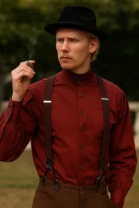 Men’s Steampunk Seigneur Shirt – Chocolate