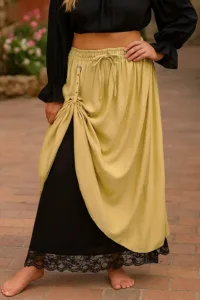 Double-Layer Renaissance LARP Skirt – Gold