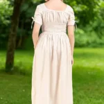 Women’s Meadow Muse Dress Apricot with Deep Hood for Reenactment