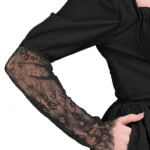 Women’s Wisteria Wonder Dress Black with Deep Hood for Reenactment