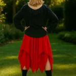 Ashaki Renaissance Maxi Skirt – Red with Deep Hood for Reenactment