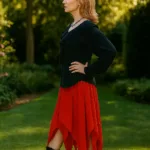 Ashaki Renaissance Maxi Skirt – Red with Deep Hood for Reenactment