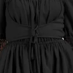 Women’s Wisteria Wonder Dress Black with Deep Hood for Reenactment