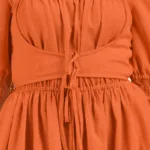 Women’s Wisteria Wonder Dress Rust with Deep Hood for Reenactment