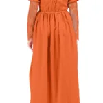 Women’s Wisteria Wonder Dress Rust with Deep Hood for Reenactment