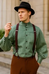 Men’s Steampunk Seigneur Shirt – Green
