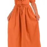 Women’s Wisteria Wonder Dress Rust with Deep Hood for Reenactment