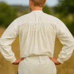 Warriors Medieval Pirate Shirt Off White with Deep Hood for Reenactment