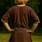 Medieval Saxon Tunic – Men’s – LARP & Fantasy Role Play Events – Brown with Deep Hood for Reenactment