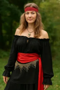 Women’s Renaissance Wench McGreedy Blouse – Black