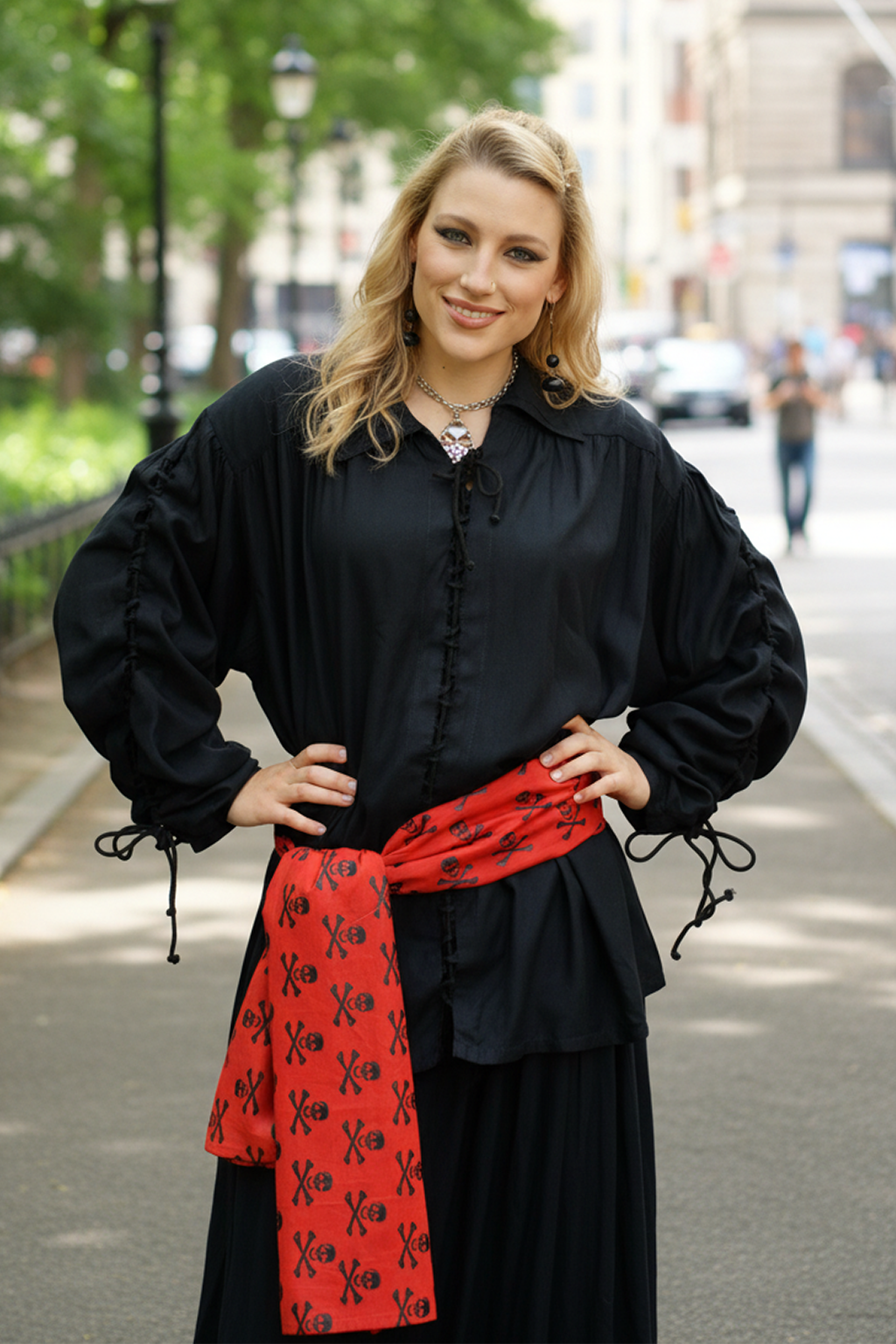 Pirate Skull Scarf (Large) red