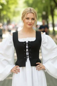 Reversible Peasant Bodice Black