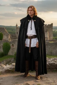 Medieval Cloak Black