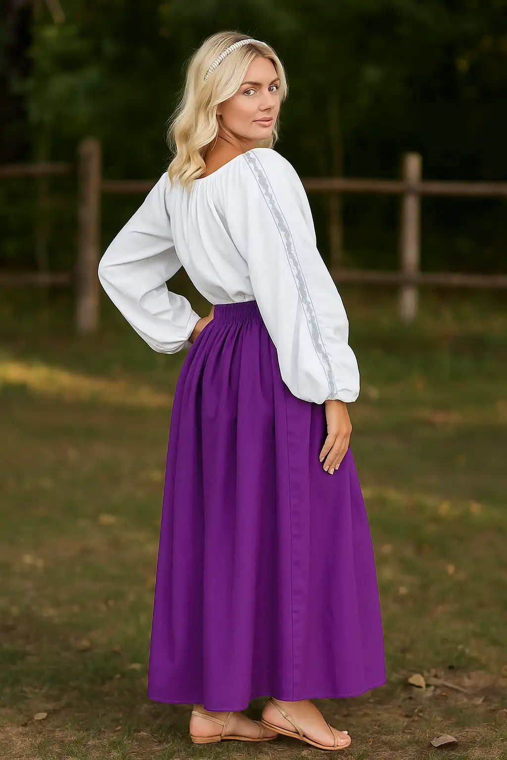 Eleanor Cotton Renaissance Skirt – Purple