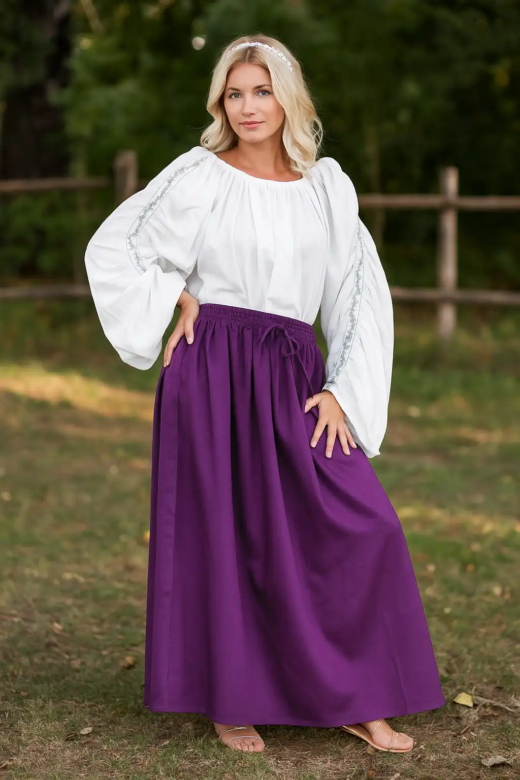 Eleanor Cotton Renaissance Skirt – Purple
