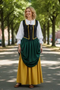 Double-Layer Medieval LARP Skirt – Dark Green