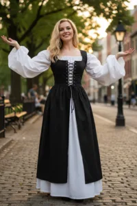 Women’s Peasant Ameline Dress – Black
