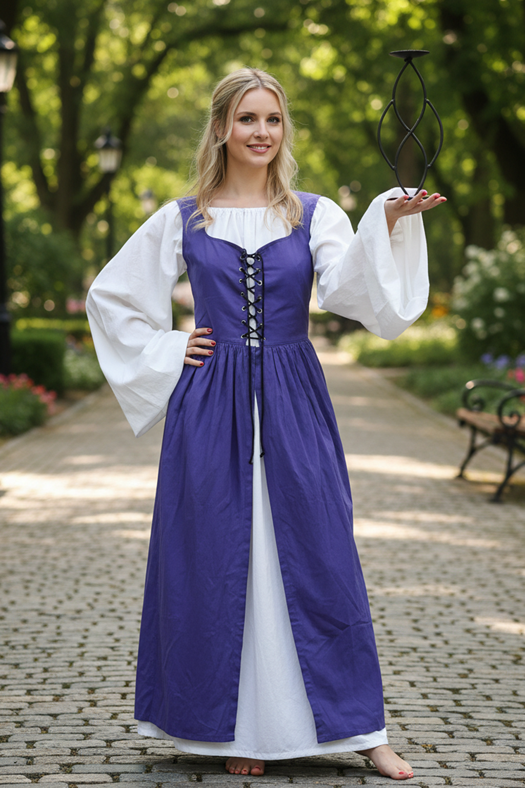 Womens Peasant Ameline Dress  Blue -