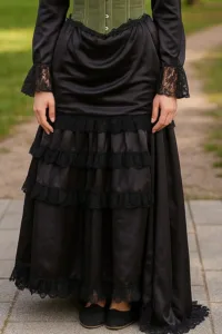 Satin Pegged Victorian Skirt