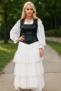 White Satin Bustle Skirt