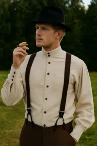 Men’s Steampunk Seigneur Shirt – Off White