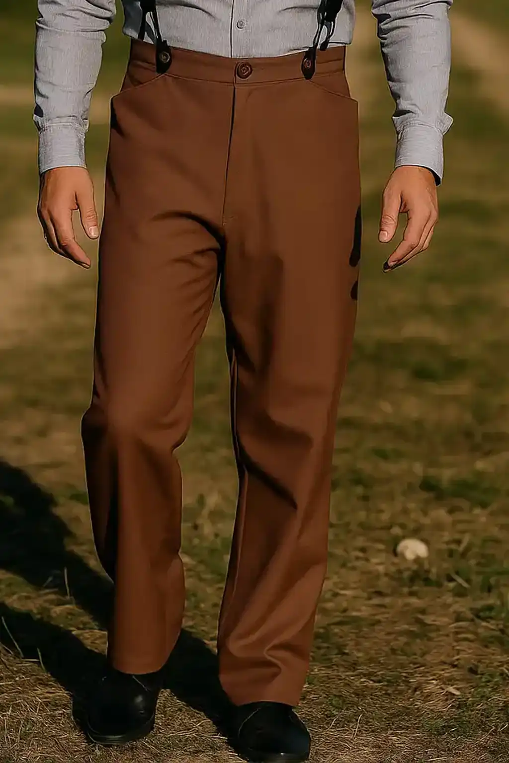 Men's Steampunk Classic Victorian Men's Trouser  Chocolate | TudorDressing