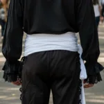 Men’s Pirate Large Sash – Linen – White with Deep Hood for Reenactment