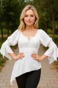 Women’s Felicia High-Low Hem Blouse White
